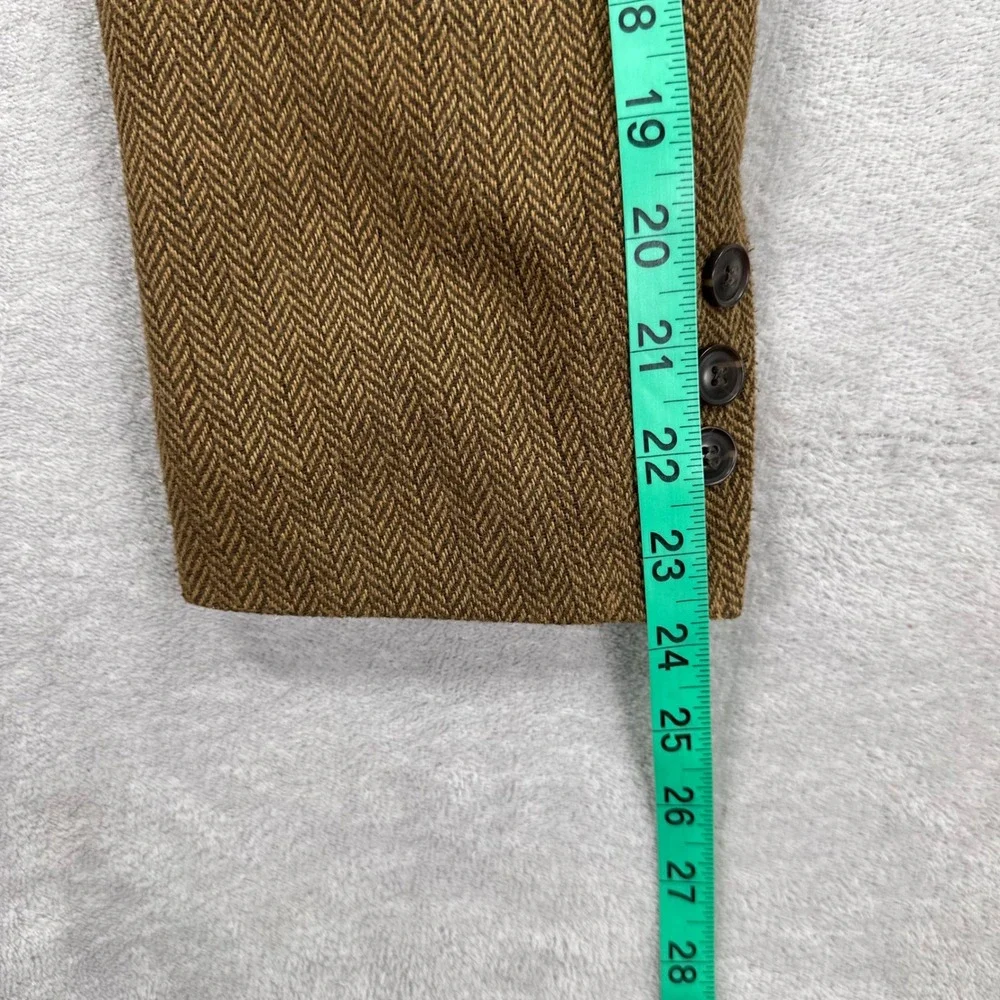 Territory Ahead Blazer Mens Medium Brown Herringbone Wool Blend Elbow Patches